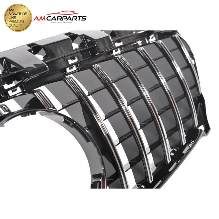Upgrade Design Kühlergrill / Sportgrill passend für Mercedes Benz CLA C117 / X117 Facelift 16-18 Hochglanz schwarz / chrom