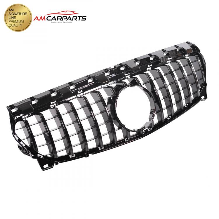 Upgrade Design Kühlergrill / Sportgrill passend für Mercedes Benz CLA C117 / X117 Facelift 16-18 Hochglanz schwarz