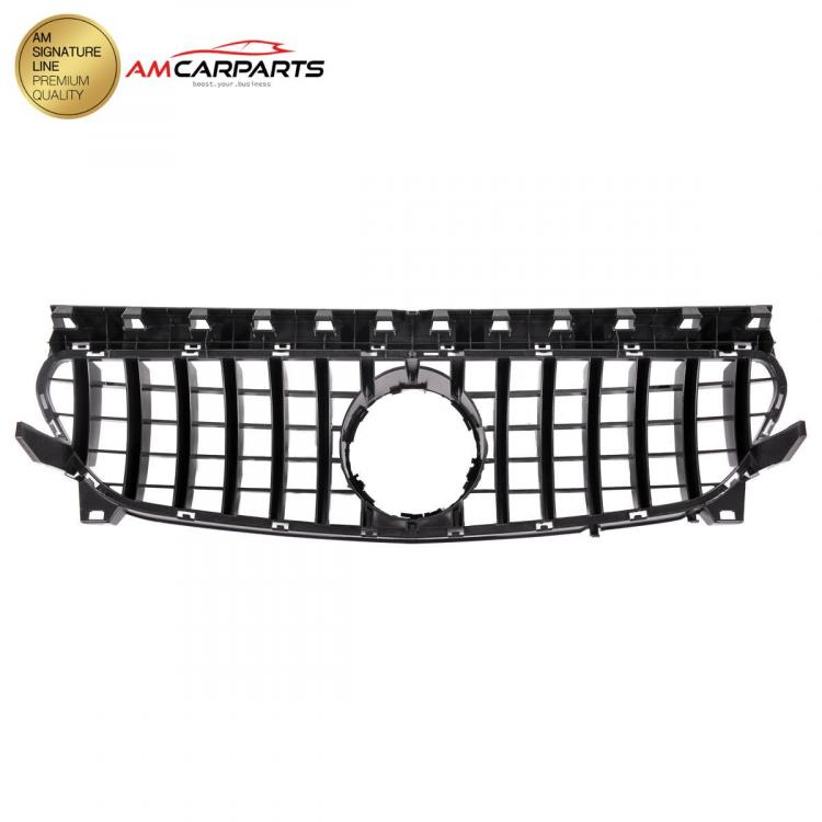Upgrade Design Kühlergrill / Sportgrill passend für Mercedes Benz CLA C117 / X117 Facelift 16-18 Hochglanz schwarz