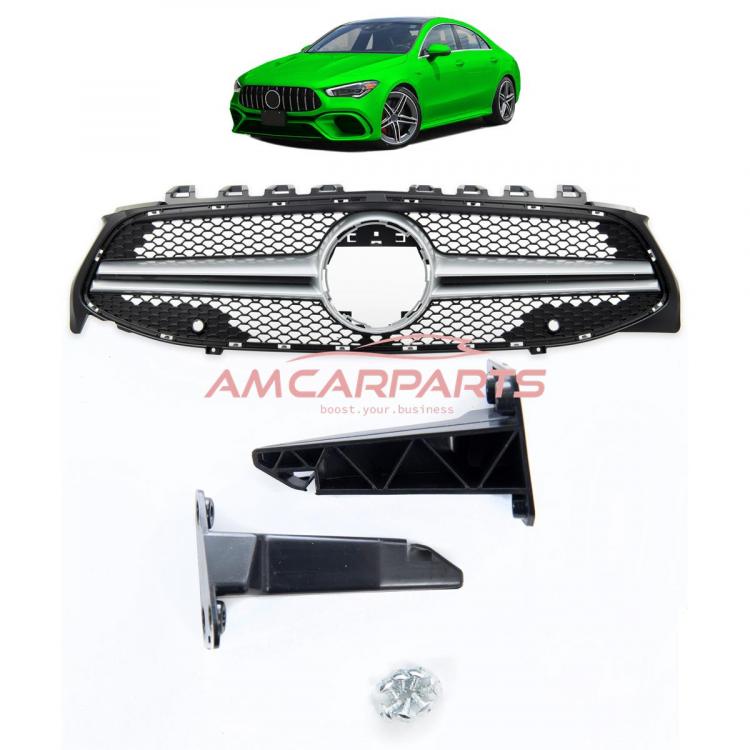 Upgrade Design Kühlergrill / Sportgrill passend für Mercedes Benz CLA C118 19+ Matt schwarz / Matt silber