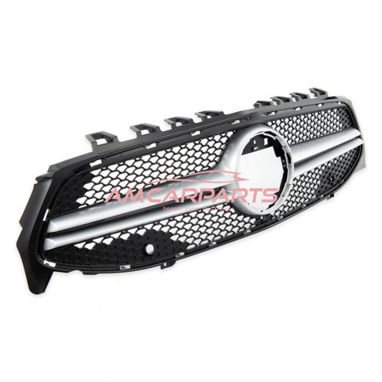 Upgrade Design Kühlergrill / Sportgrill passend für Mercedes Benz CLA C118 19+ Matt schwarz / Matt silber