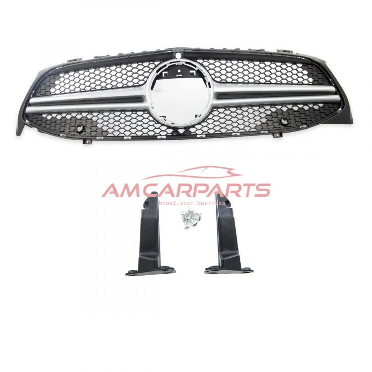 Upgrade Design Kühlergrill / Sportgrill passend für Mercedes Benz CLA C118 / X118 19+ Matt schwarz / Matt silber