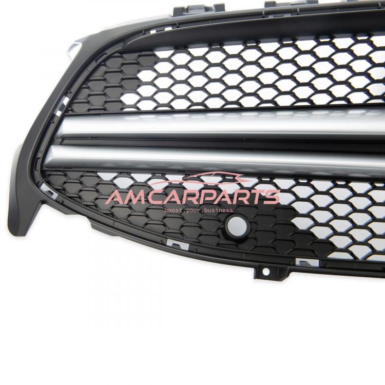 Upgrade Design Kühlergrill / Sportgrill passend für Mercedes Benz CLA C118 / X118 19+ Matt schwarz / Matt silber