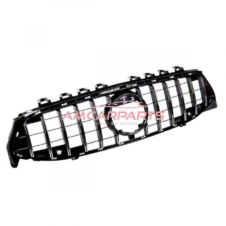 Preview: Upgrade Design Kühlergrill / Sportgrill passend für Mercedes Benz CLA C118 19+ Hochglanz schwarz / chrom