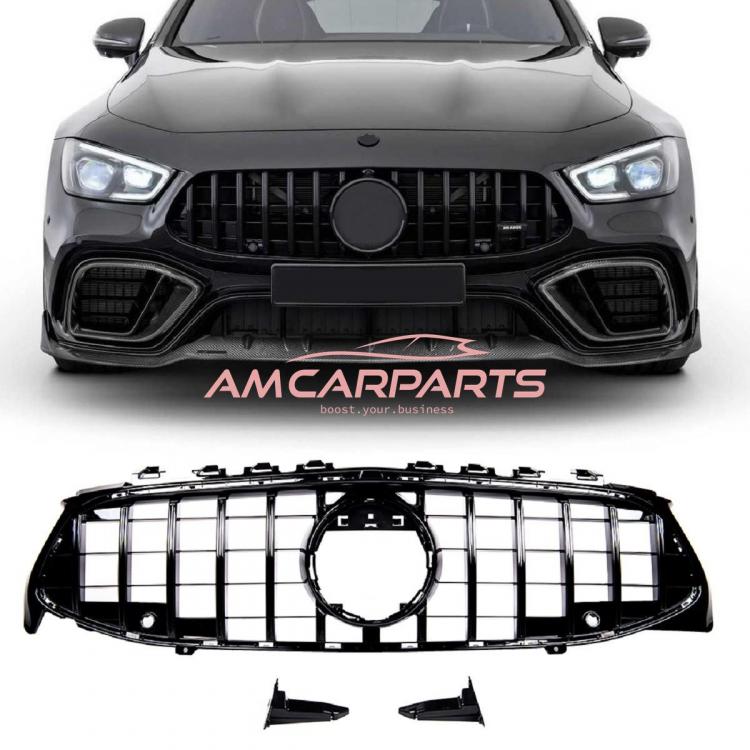 Upgrade Design Kühlergrill / Sportgrill passend für Mercedes Benz CLA C118 / X118 19+ Hochglanz schwarz