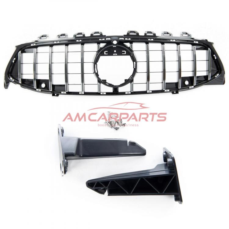 Preview: Upgrade Design Kühlergrill / Sportgrill passend für Mercedes Benz CLA C118 / X118 19+ Hochglanz schwarz / chrom