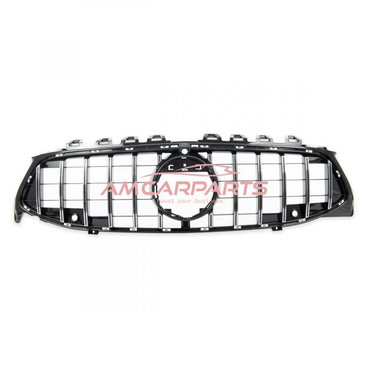 Preview: Upgrade Design Kühlergrill / Sportgrill passend für Mercedes Benz CLA C118 / X118 19+ Hochglanz schwarz / chrom