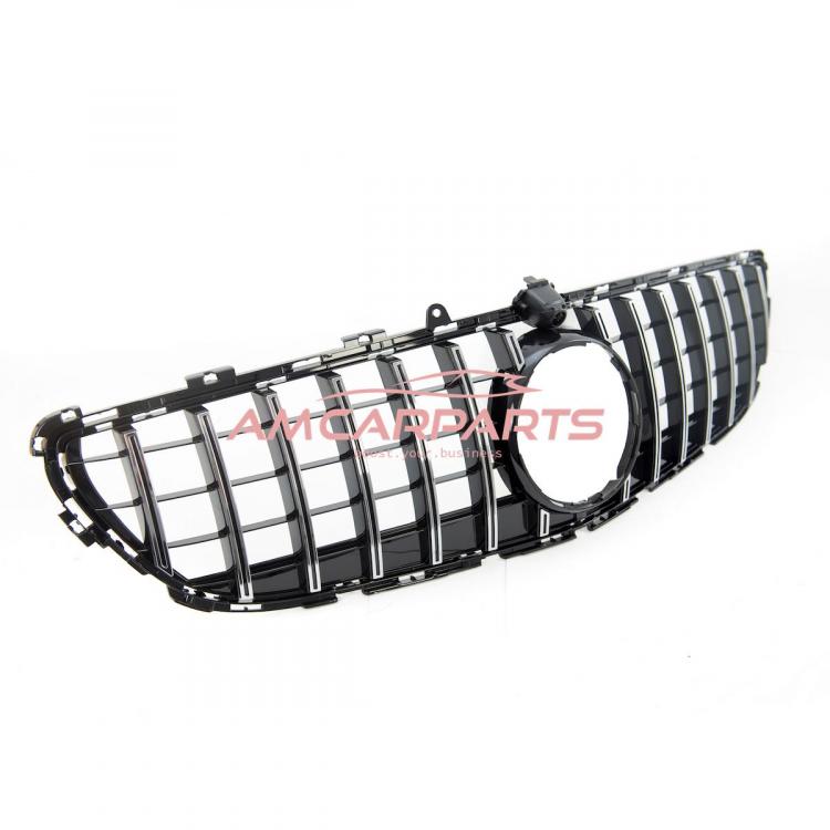 Upgrade Design Kühlergrill / Sportgrill für Mercedes Benz CLS (C218) Facelift 14-18 Hochglanz schwarz / chrom