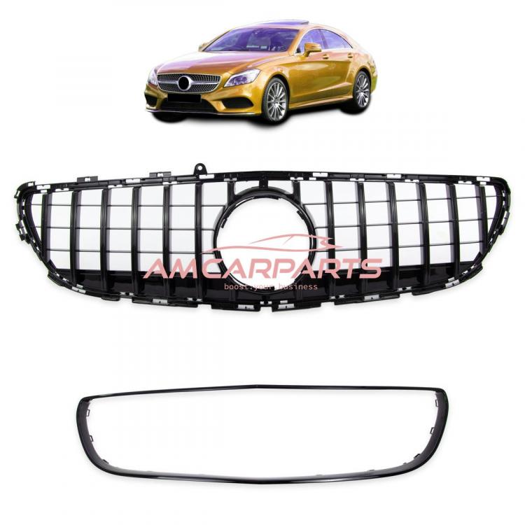 Upgrade Design Kühlergrill / Sportgrill für Mercedes Benz CLS (C218) Facelift 14-18 Hochglanz schwarz