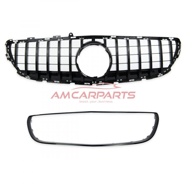 Preview: Upgrade Design Kühlergrill / Sportgrill für Mercedes Benz CLS (C218) Facelift 14-18 Hochglanz schwarz