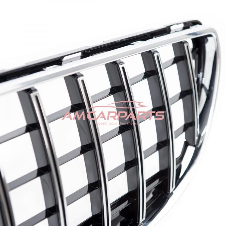 Preview: Upgrade Design Kühlergrill / Sportgrill für Mercedes Benz CLS (C218) Facelift 14-18 Hochglanz schwarz / chrom