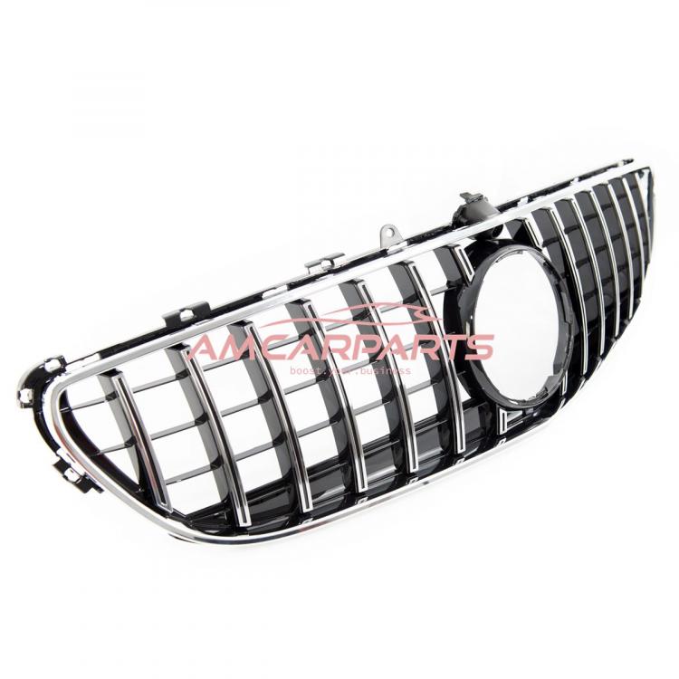 Preview: Upgrade Design Kühlergrill / Sportgrill für Mercedes Benz CLS (C218) Facelift 14-18 Hochglanz schwarz / chrom