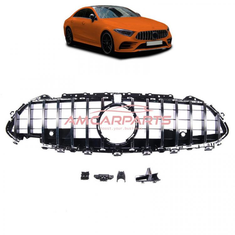 Upgrade Design Kühlergrill / Sportgrill passend für Mercedes CLS (C257) 18+ Hochglanz schwarz / chrom