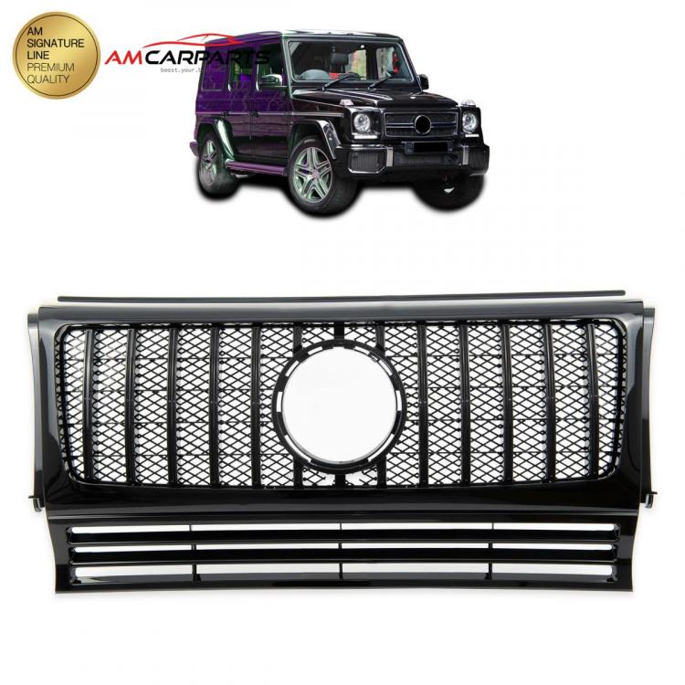 Upgrade Design Kühlergrill / Sportgrill für Mercedes G-Klasse W463 90-18 Hochglanz schwarz