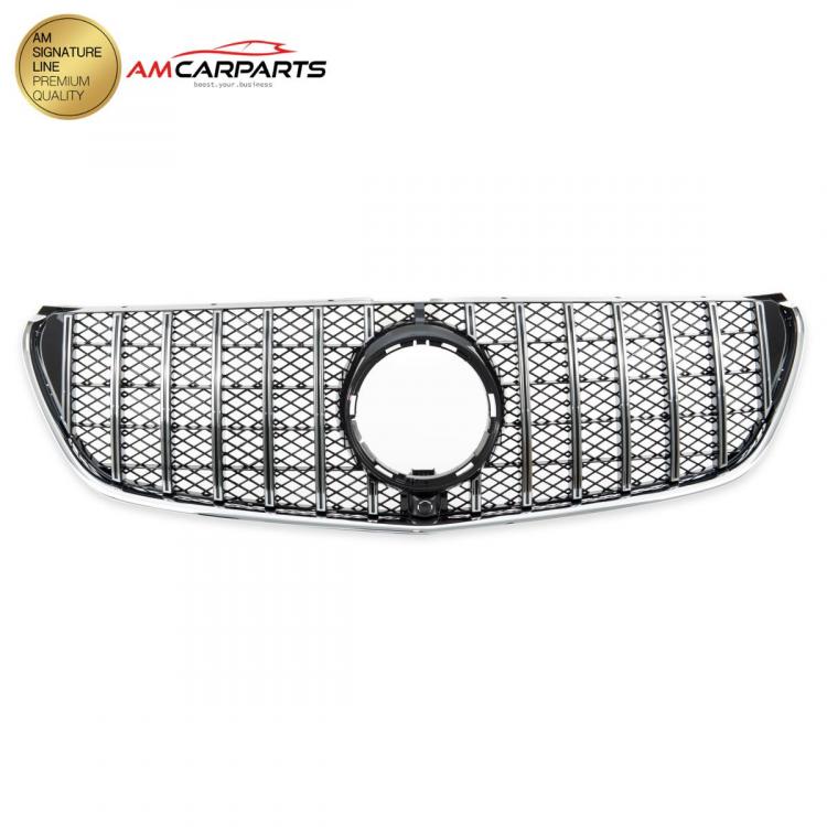 Preview: Upgrade Design Kühlergrill / Sportgrill für Mercedes V-Klasse / Vito W447 14-19 Hochglanz schwarz / chrom