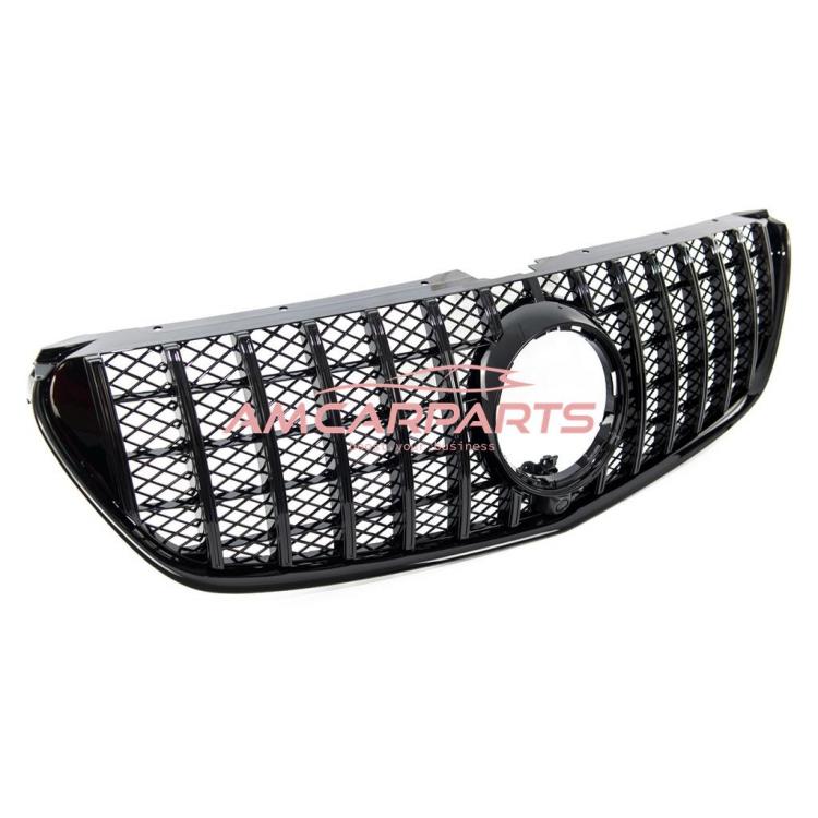 Preview: Upgrade Design Kühlergrill / Sportgrill für Mercedes V-Klasse / Vito W447 14-19 Hochglanz schwarz