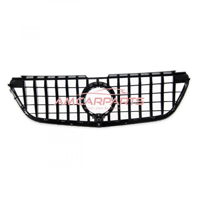 Upgrade Design Kühlergrill / Sportgrill für Mercedes V-Klasse / Vito W447 Vor-Facelift 14-19 Hochglanz schwarz / chrom