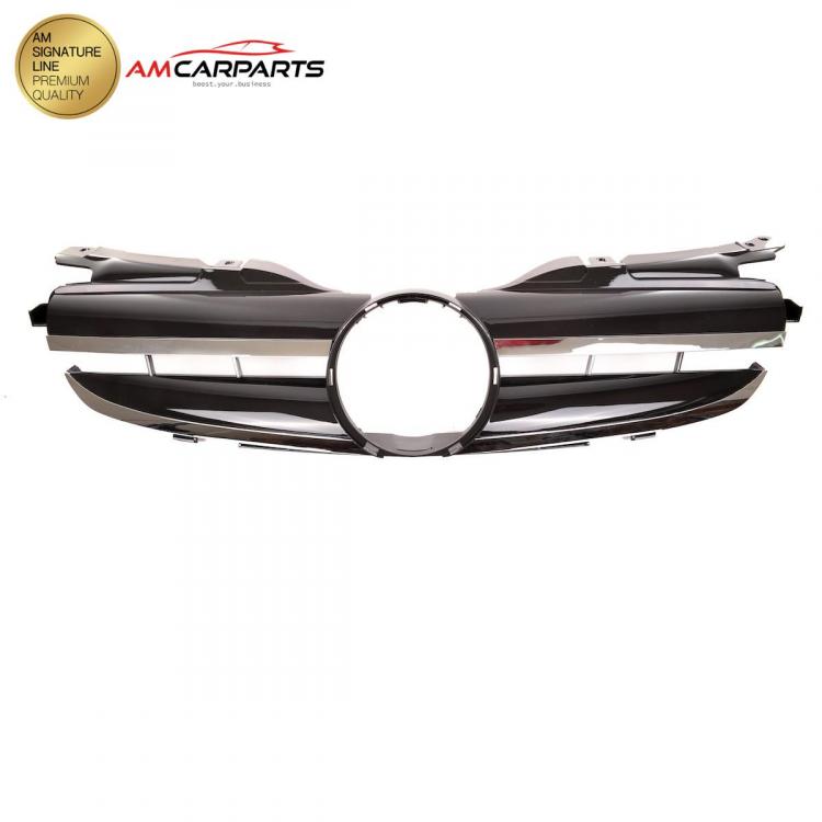 Preview: Upgrade Design Kühlergrill / Sportgrill passend für Mercedes Benz SLK R170 96-04 Hochglanz schwarz / chrom