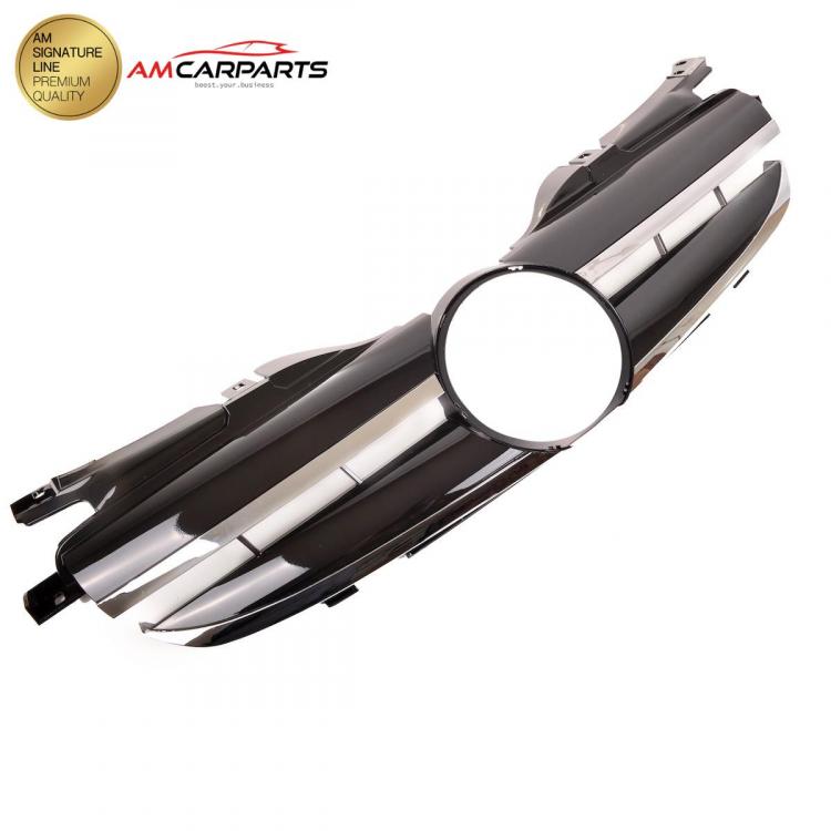 Preview: Upgrade Design Kühlergrill / Sportgrill passend für Mercedes Benz SLK R170 96-04 Hochglanz schwarz / chrom