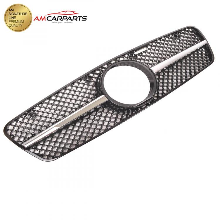 Preview: Upgrade Design Kühlergrill / Sportgrill passend für Mercedes Benz C-Klasse W203 / S203 00-07 Hochglanz schwarz / chrom