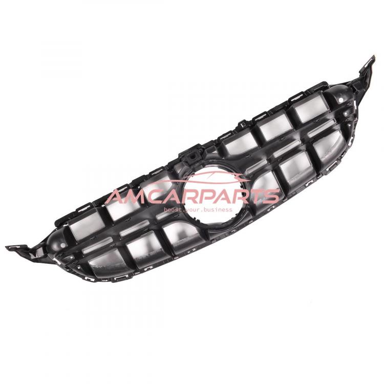 Preview: Upgrade Design Kühlergrill / Sportgrill passend für Mercedes Benz C-Klasse W205 / S205 / A205 / C205 Vor-Facelift 14-18 Matt schwarz / Matt silber