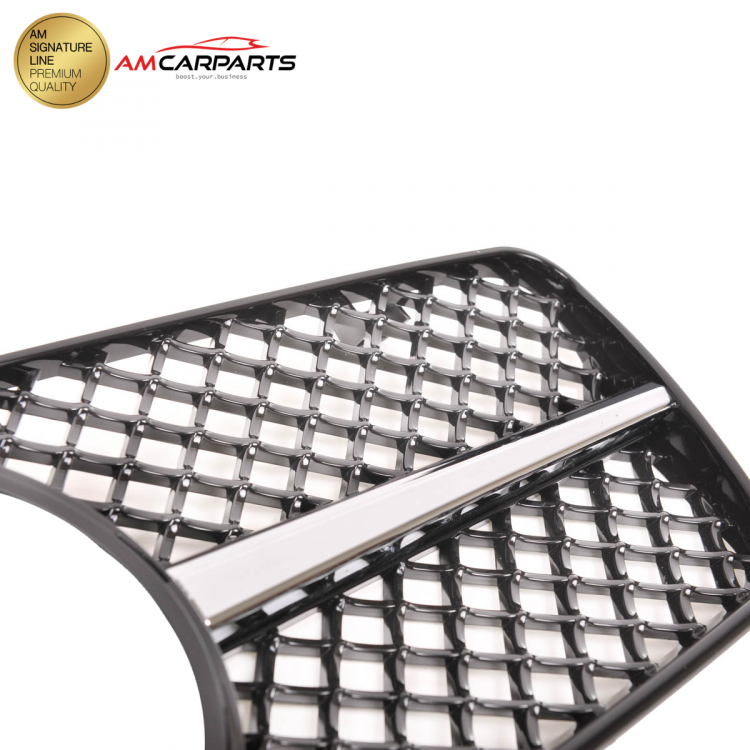 Preview: Upgrade Design Kühlergrill / Sportgrill für Mercedes Benz CLK W208 / C208 02-09 Hochglanz schwarz / chrom