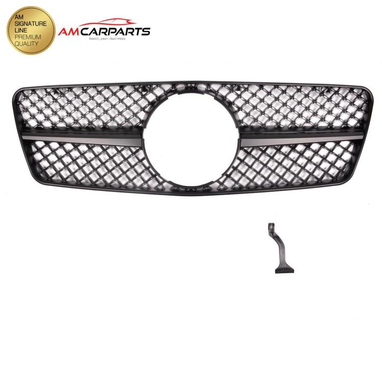 Preview: Upgrade Design Kühlergrill / Sportgrill für Mercedes Benz CLK W208 / C208 97-02 Matt schwarz