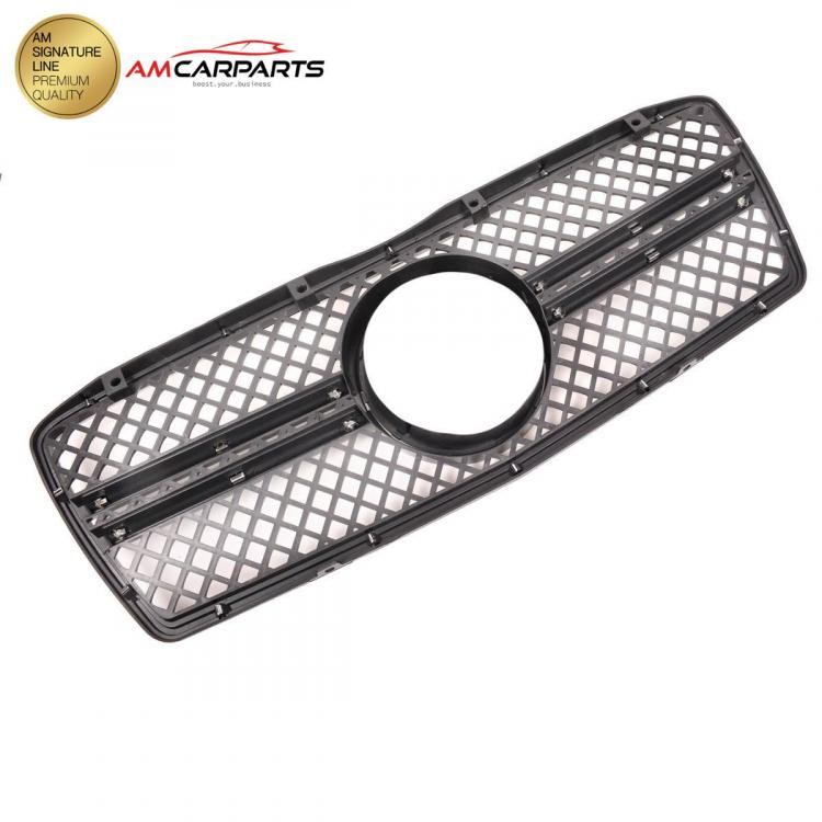 Preview: Upgrade Design Kühlergrill / Sportgrill für Mercedes Benz E-Klasse W210 / S210 Vor-Facelift 95-99 Hochglanz schwarz / chrom