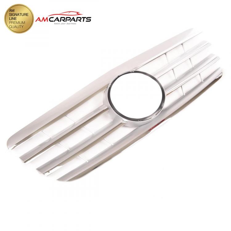 Preview: Upgrade Design Kühlergrill / Sportgrill für Mercedes Benz E-Klasse W210 / S210 Facelift 99-02 Hochglanz silber / chrom