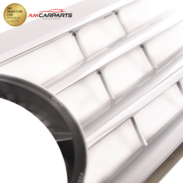 Preview: Upgrade Design Kühlergrill / Sportgrill für Mercedes Benz E-Klasse W210 / S210 Facelift 99-02 Hochglanz silber / chrom