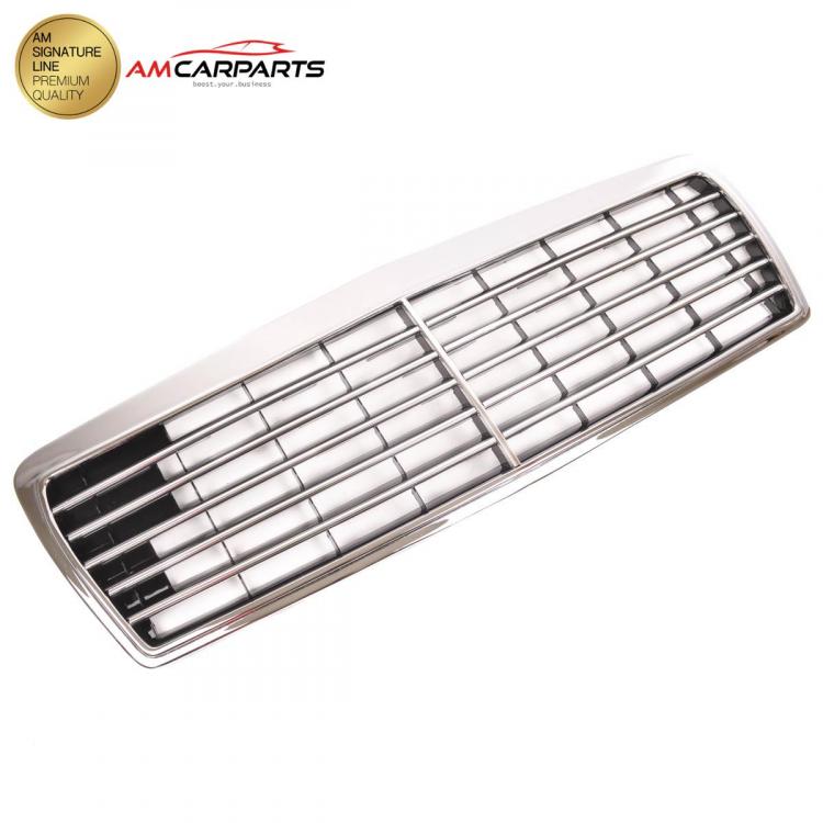 Preview: Upgrade Design Kühlergrill / Sportgrill für Mercedes Benz E-Klasse W210 / S210 Vor-Facelift 95-99 Hochglanz schwarz / chrom