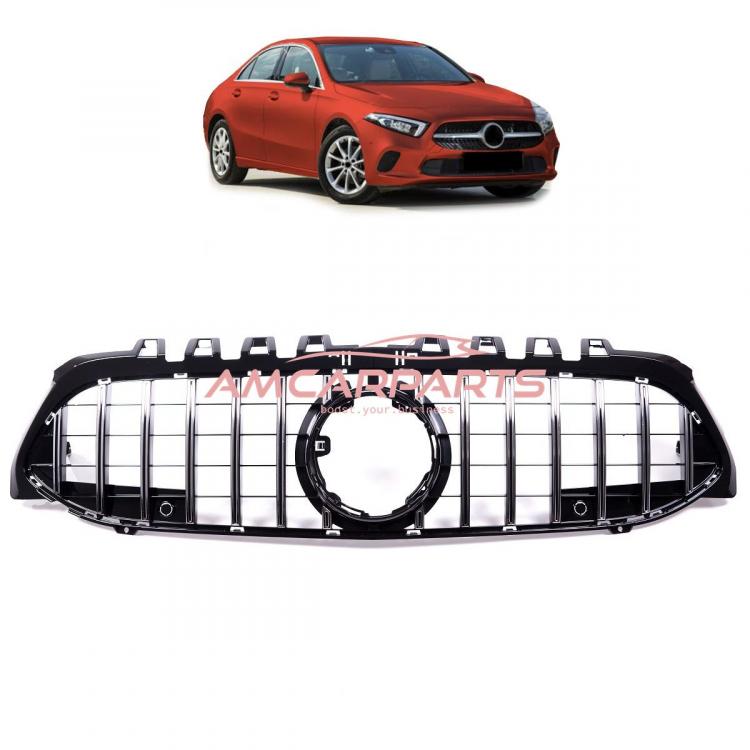 Upgrade Design Kühlergrill / Sportgrill passend für Mercedes Benz A-Klasse V177 / W177 18-22 Hochglanz schwarz / chrom