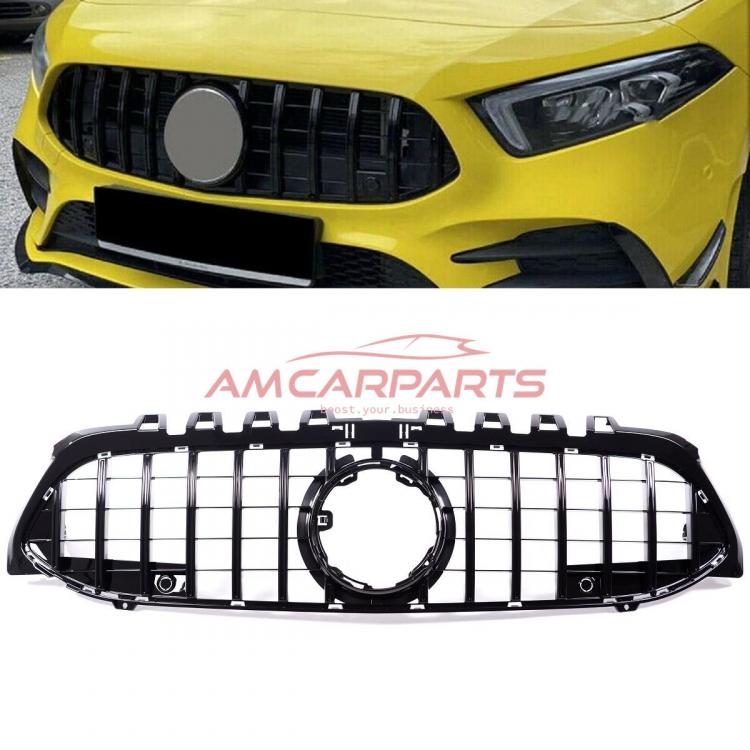 Upgrade Design Kühlergrill / Sportgrill passend für Mercedes Benz A-Klasse V177 / W177 18-22 Hochglanz schwarz