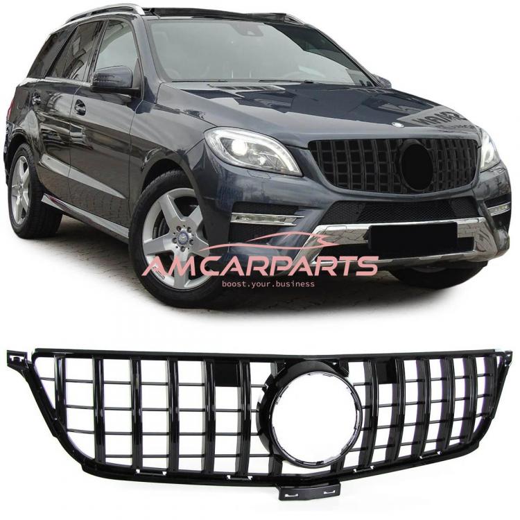 Upgrade Design Kühlergrill / Sportgrill für Mercedes ML-Klasse W166 11-15 Hochglanz schwarz