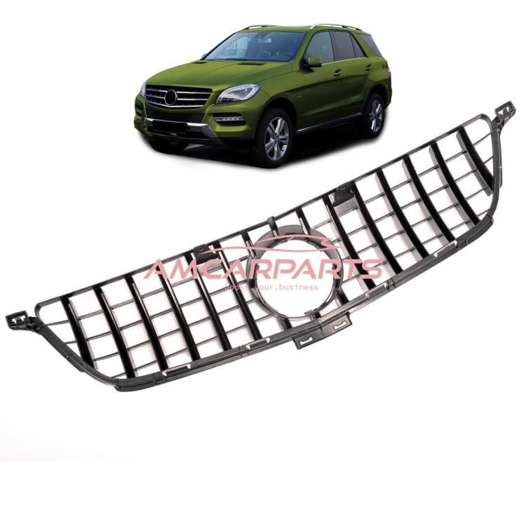 Preview: Upgrade Design Kühlergrill / Sportgrill für Mercedes ML-Klasse W166 11-15 Hochglanz schwarz