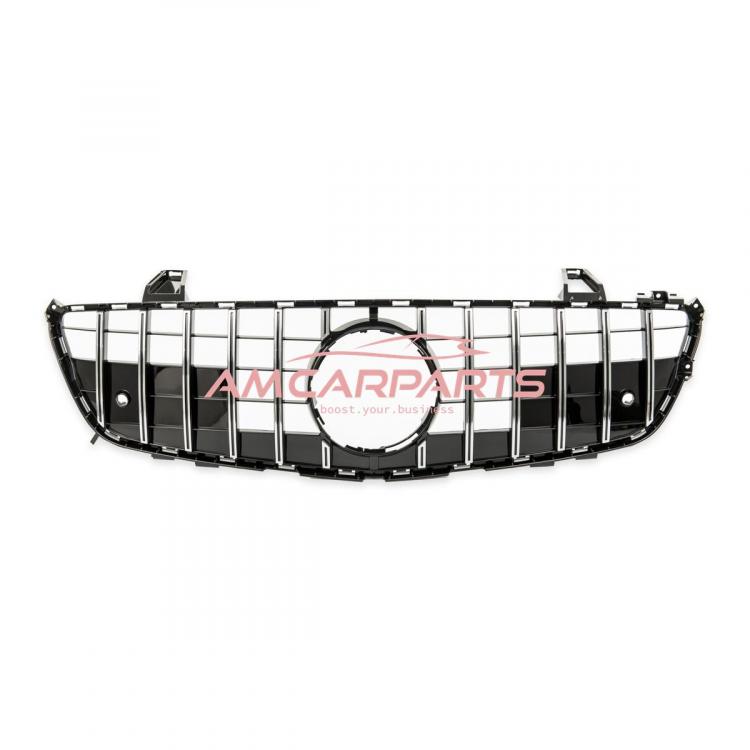 Upgrade Design Kühlergrill / Sportgrill für Mercedes SL (R231) Vor-Facelift 12-15 Hochglanz schwarz / chrom