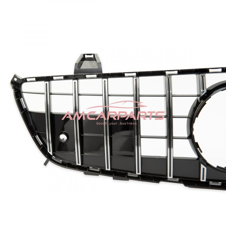 Preview: Upgrade Design Kühlergrill / Sportgrill für Mercedes SL (R231) Vor-Facelift 12-15 Hochglanz schwarz / chrom