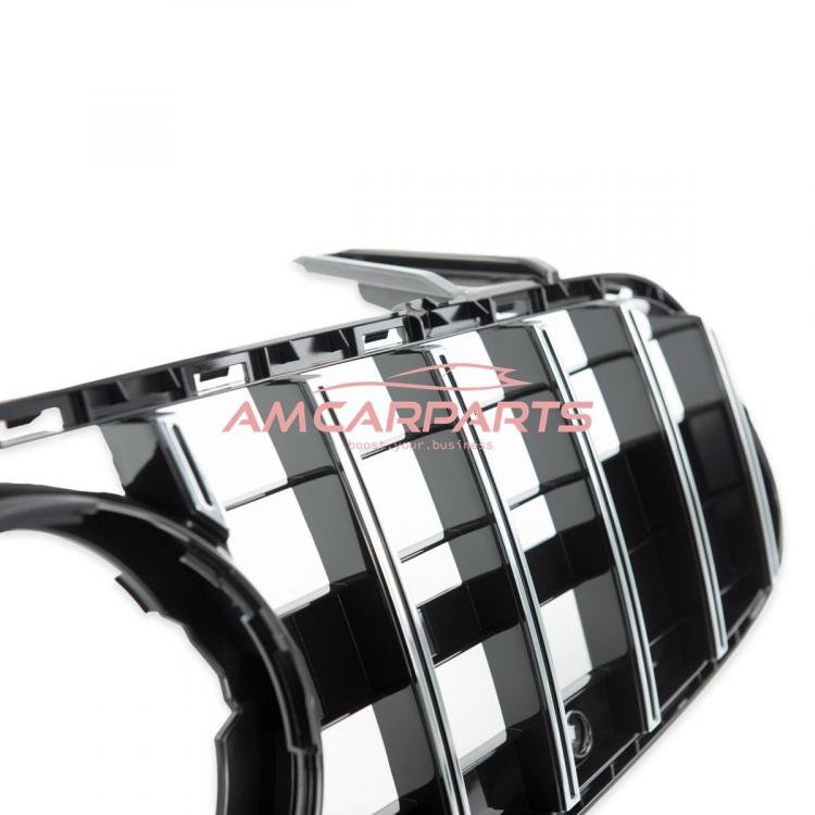 Preview: Upgrade Design Kühlergrill / Sportgrill für Mercedes SL (R231) Facelift 15+ Hochglanz schwarz / chrom