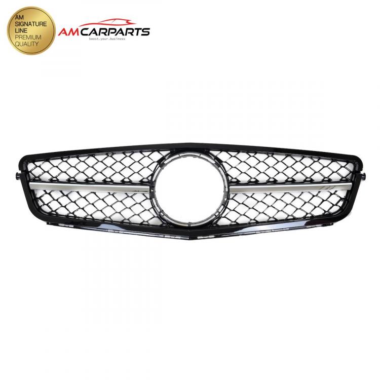 Upgrade Design Kühlergrill / Sportgrill für Mercedes C-Klasse (W204) 07-15 Hochglanz schwarz / chrom