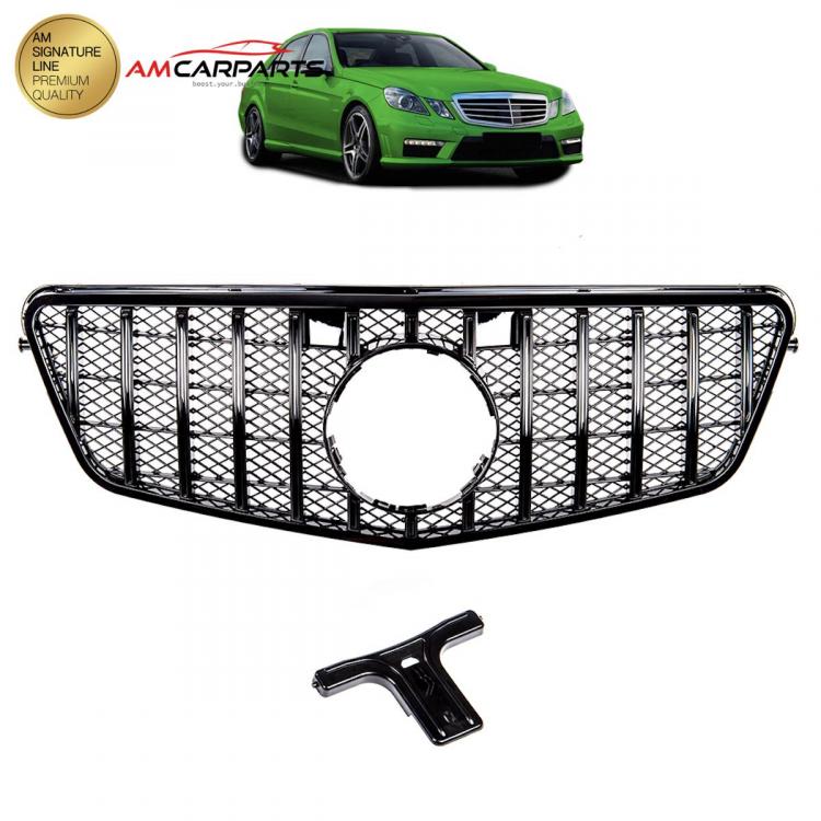 Upgrade Design Kühlergrill / Sportgrill passend für Mercedes Benz E-Klasse W212 / S212 Vor-Facelift 09-13 Hochglanz schwarz