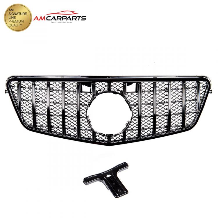 Upgrade Design Kühlergrill / Sportgrill für Mercedes Benz E-Klasse W212 / S212 Vor-Facelift 09-13 Hochglanz schwarz