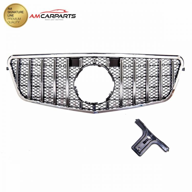 Upgrade Design Kühlergrill / Sportgrill für Mercedes Benz E-Klasse W212 / S212 Vor-Facelift 09-13 Hochglanz schwarz / chrom
