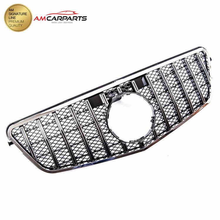 Upgrade Design Kühlergrill / Sportgrill für Mercedes Benz E-Klasse W212 / S212 Vor-Facelift 09-13 Hochglanz schwarz / chrom