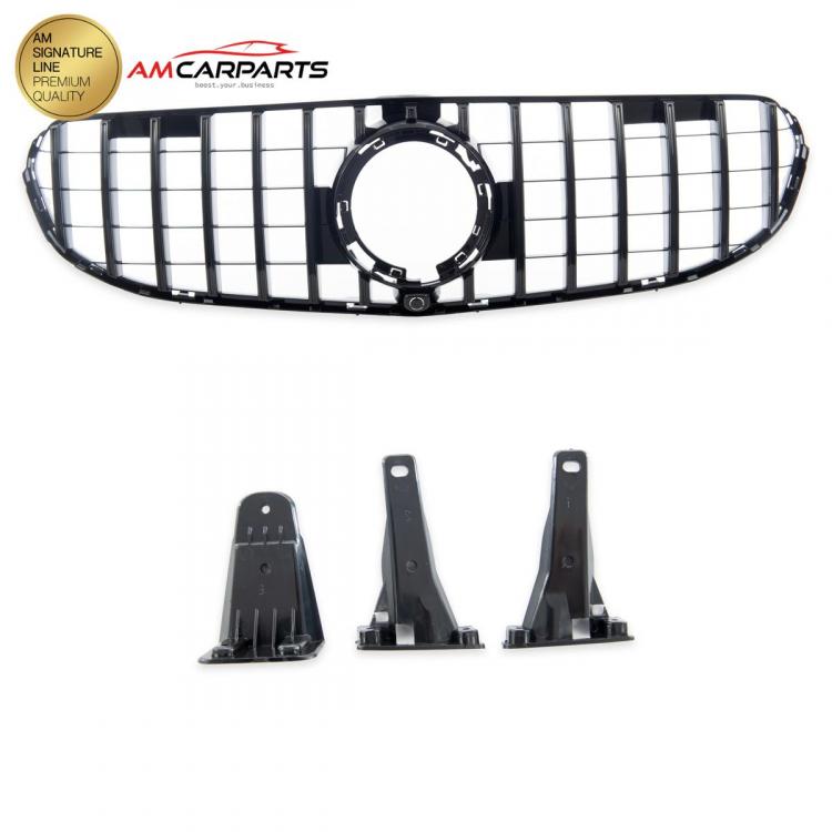 Preview: Upgrade Design Kühlergrill / Sportgrill für Mercedes GLC (X253) / GLC (C253) Facelift 20-23 Hochglanz schwarz