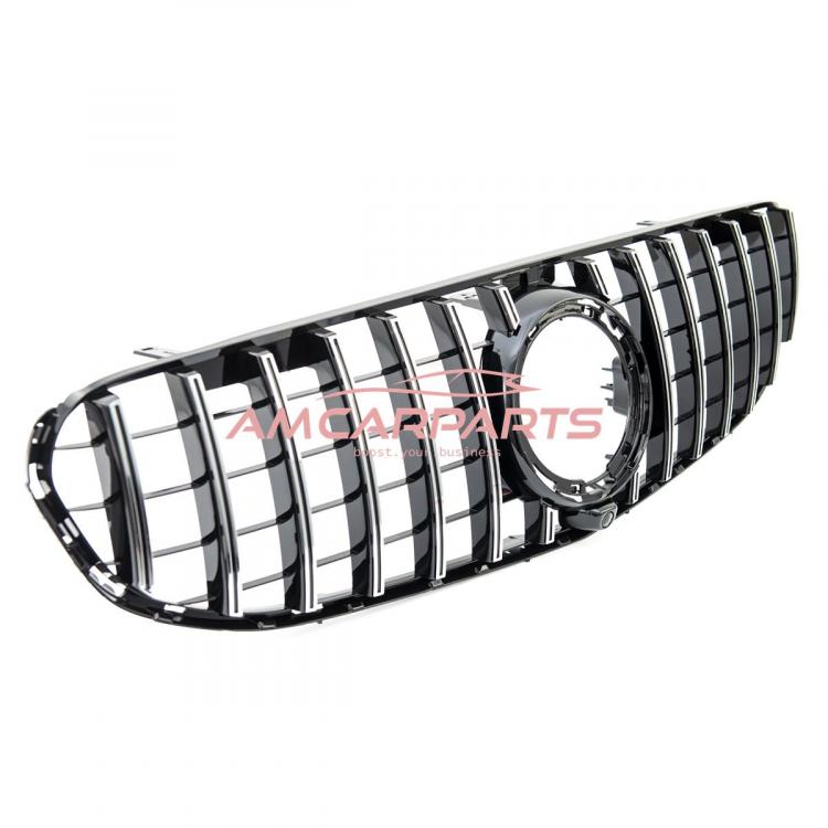 Preview: Upgrade Design Kühlergrill / Sportgrill für Mercedes GLC (X253) / GLC (C253) Facelift 20-23 Hochglanz schwarz / chrom