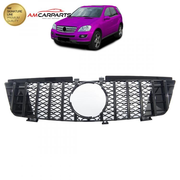 Upgrade Design Kühlergrill / Sportgrill für Mercedes ML-Klasse / M-Klasse W164 05-08 Hochglanz schwarz
