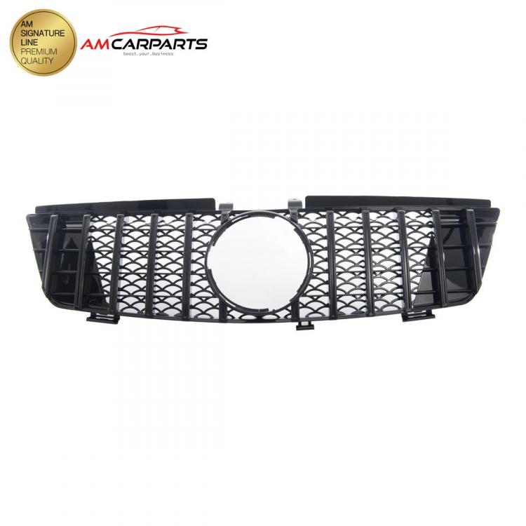 Preview: Upgrade Design Kühlergrill / Sportgrill für Mercedes ML-Klasse / M-Klasse W164 05-08 Hochglanz schwarz
