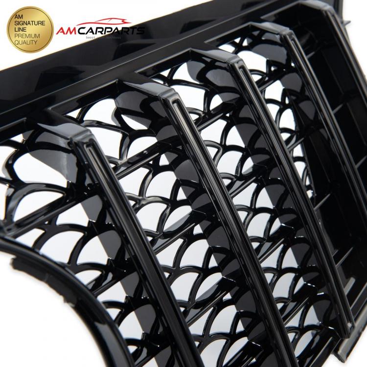Upgrade Design Kühlergrill / Sportgrill für Mercedes ML-Klasse / M-Klasse W164 05-08 Hochglanz schwarz