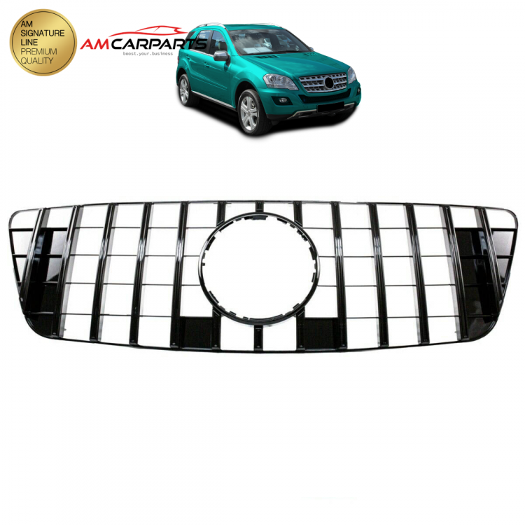 Upgrade Design Kühlergrill / Sportgrill für Mercedes ML-Klasse / M-Klasse W164 Facelift 09-12 Hochglanz schwarz