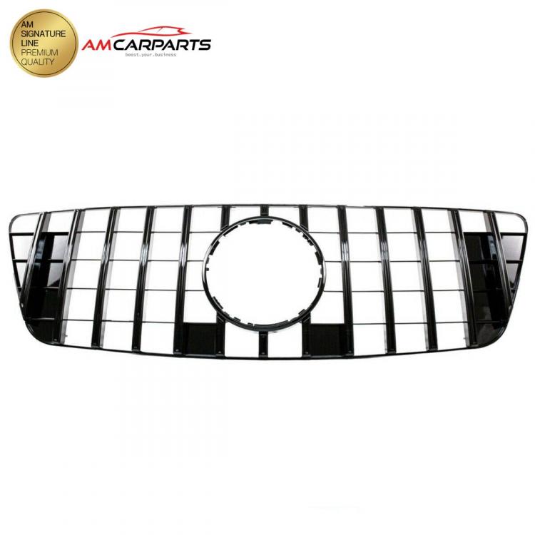 Preview: Upgrade Design Kühlergrill / Sportgrill für Mercedes ML-Klasse / M-Klasse W164 Facelift 09-12 Hochglanz schwarz